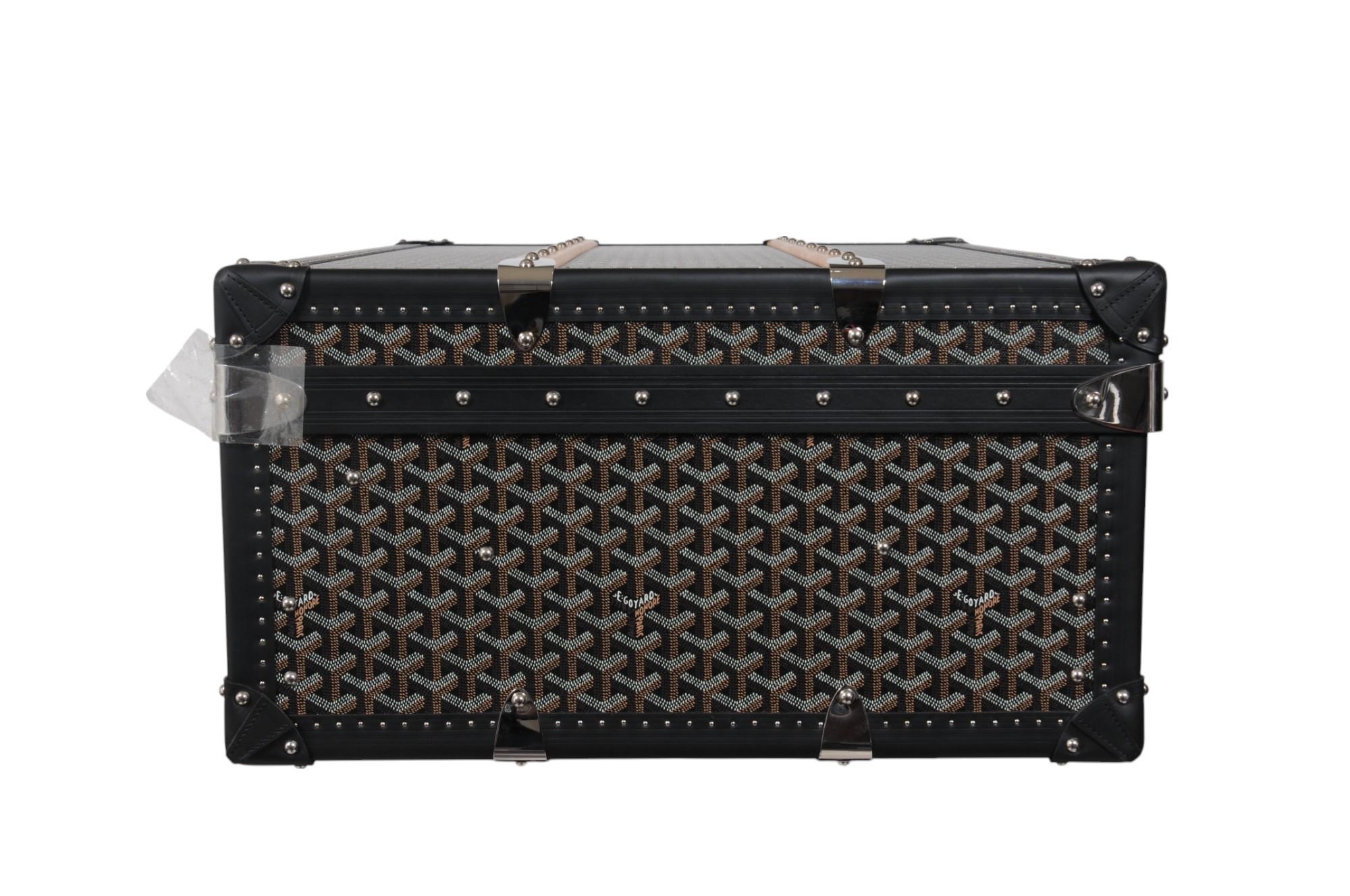 Goyard Palace 70 Negro Maleta Baúl Dispaly Baúl de viaje rígido en venta 6