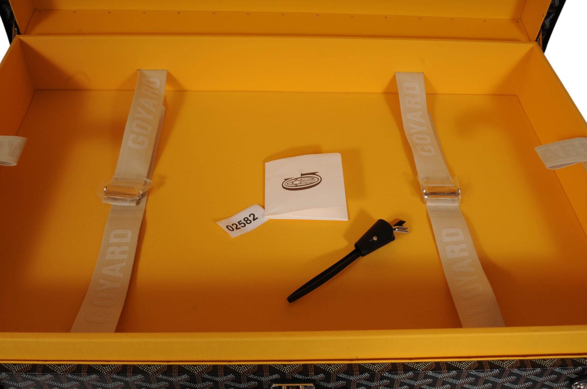 Goyard Palace 70 Negro Maleta Baúl Dispaly Baúl de viaje rígido en venta 13