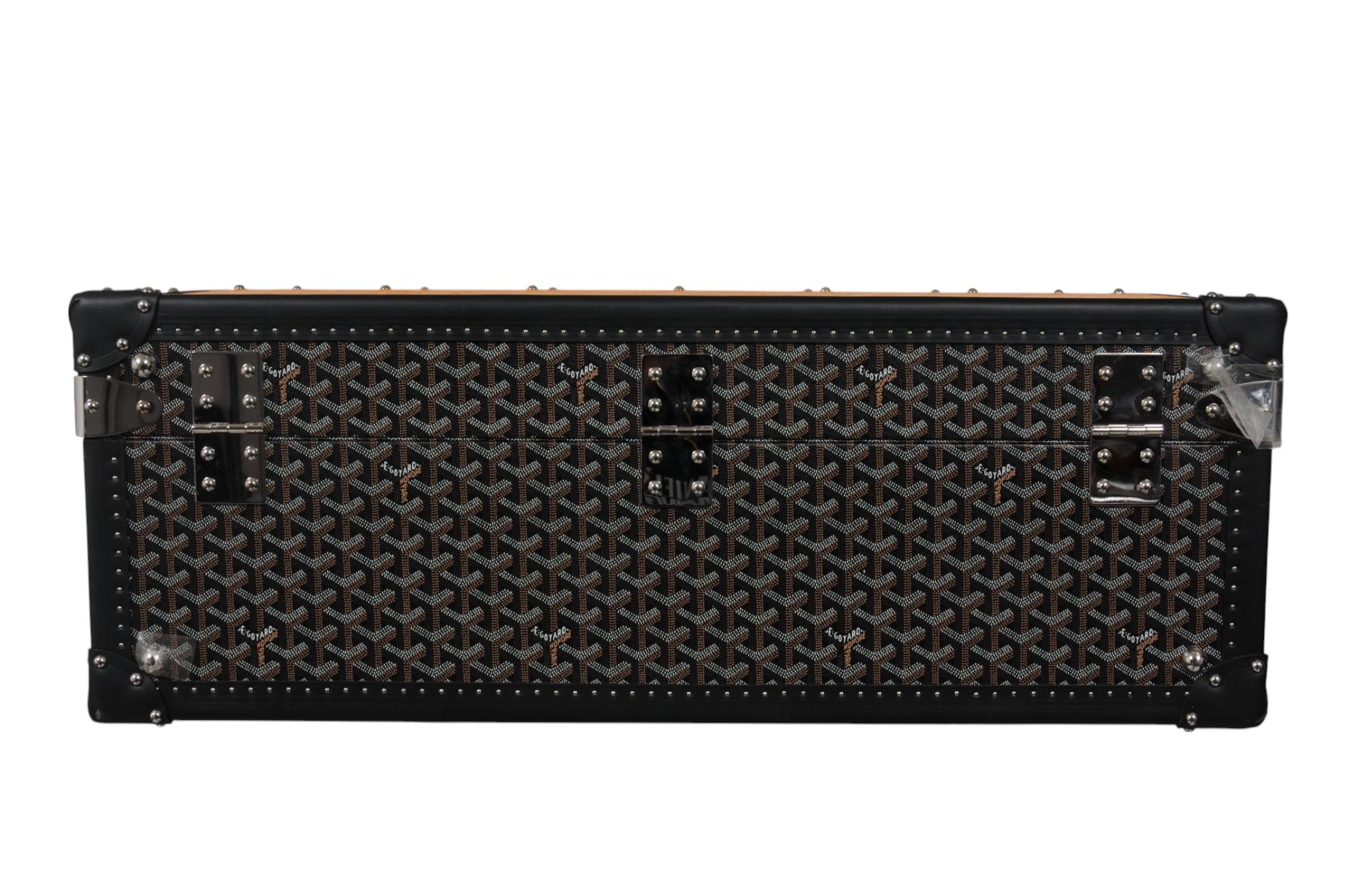 Goyard Palace 70 Negro Maleta Baúl Dispaly Baúl de viaje rígido en venta 2