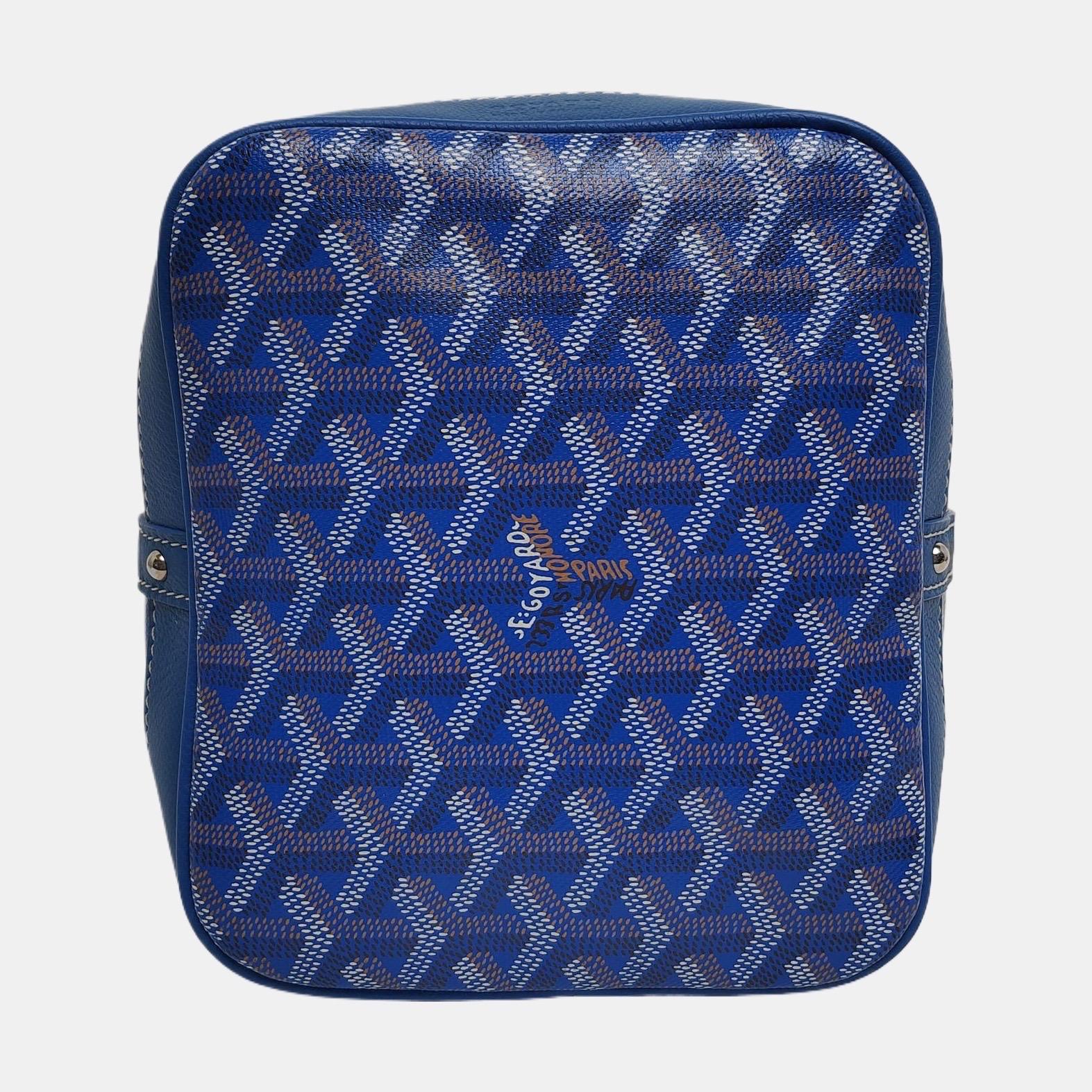 Goyard Petit Flot Drawstring Bucket Bag Blue Goyardine Crossbody Bag 2