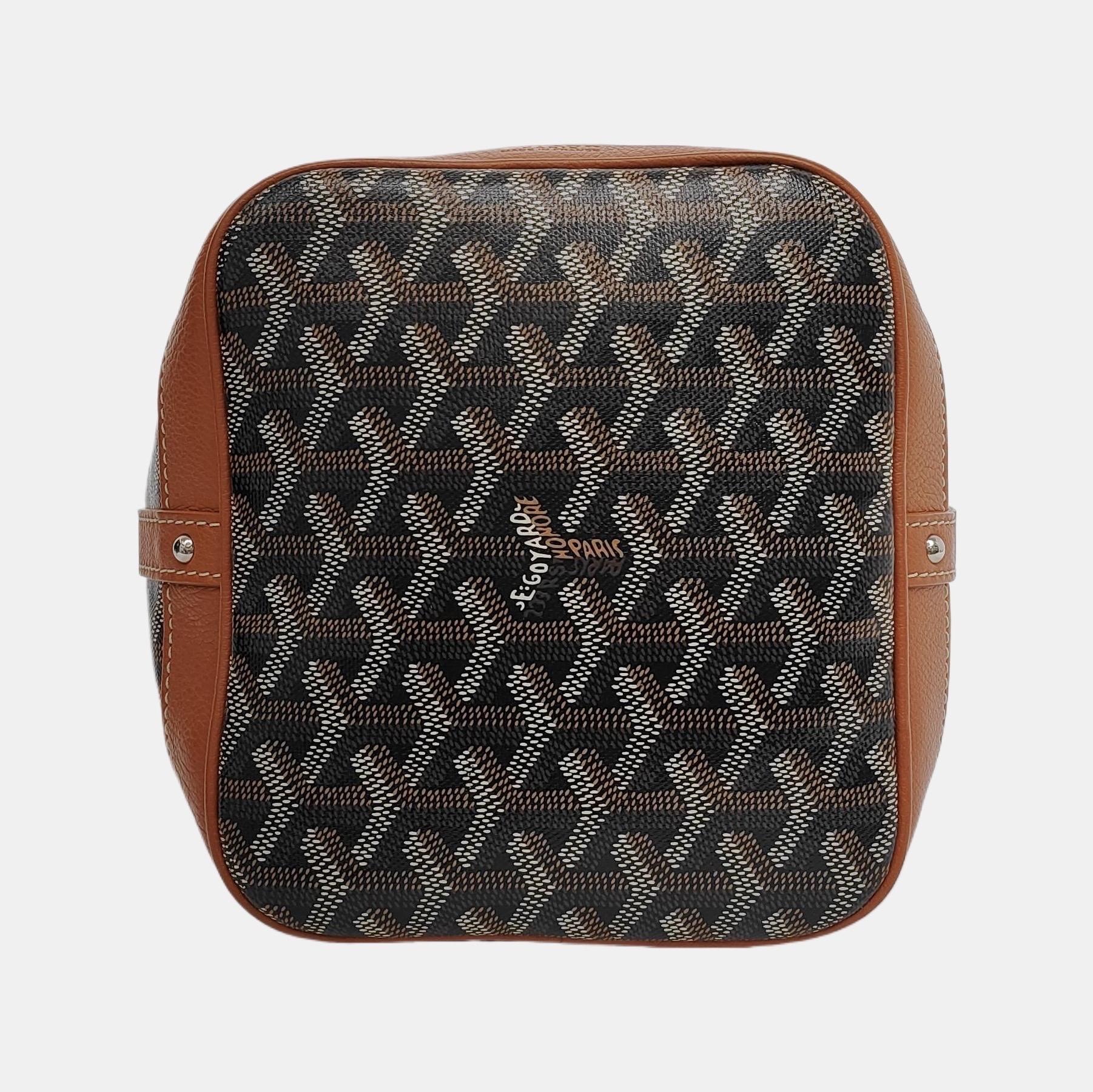Goyard Petit Flot Drawstring Bucket Bag Brown Goyardine Crossbody Bag 1