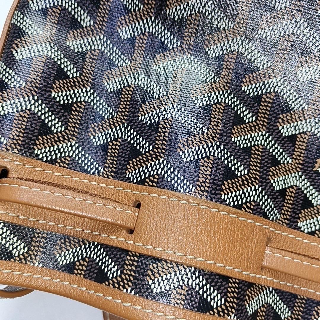 Goyard Petit Flot Drawstring Bucket Bag Brown Goyardine Crossbody Bag 3
