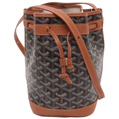 Goyard Petit Flot Drawstring Bucket Bag Brown Goyardine Crossbody Bag