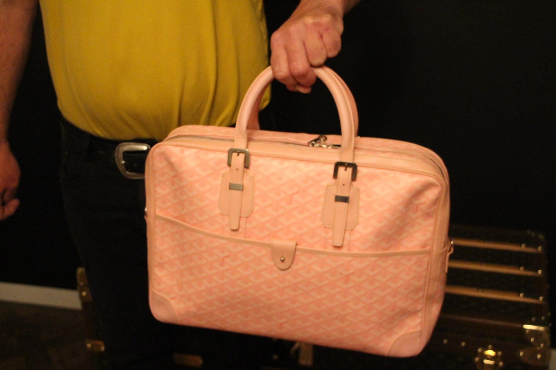 Goyard Pink Chevron Ambassade MM Briefcase Business Bag  8