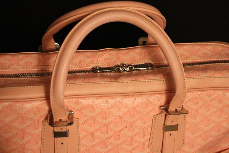 Goyard Pink Chevron Ambassade MM Briefcase Business Bag