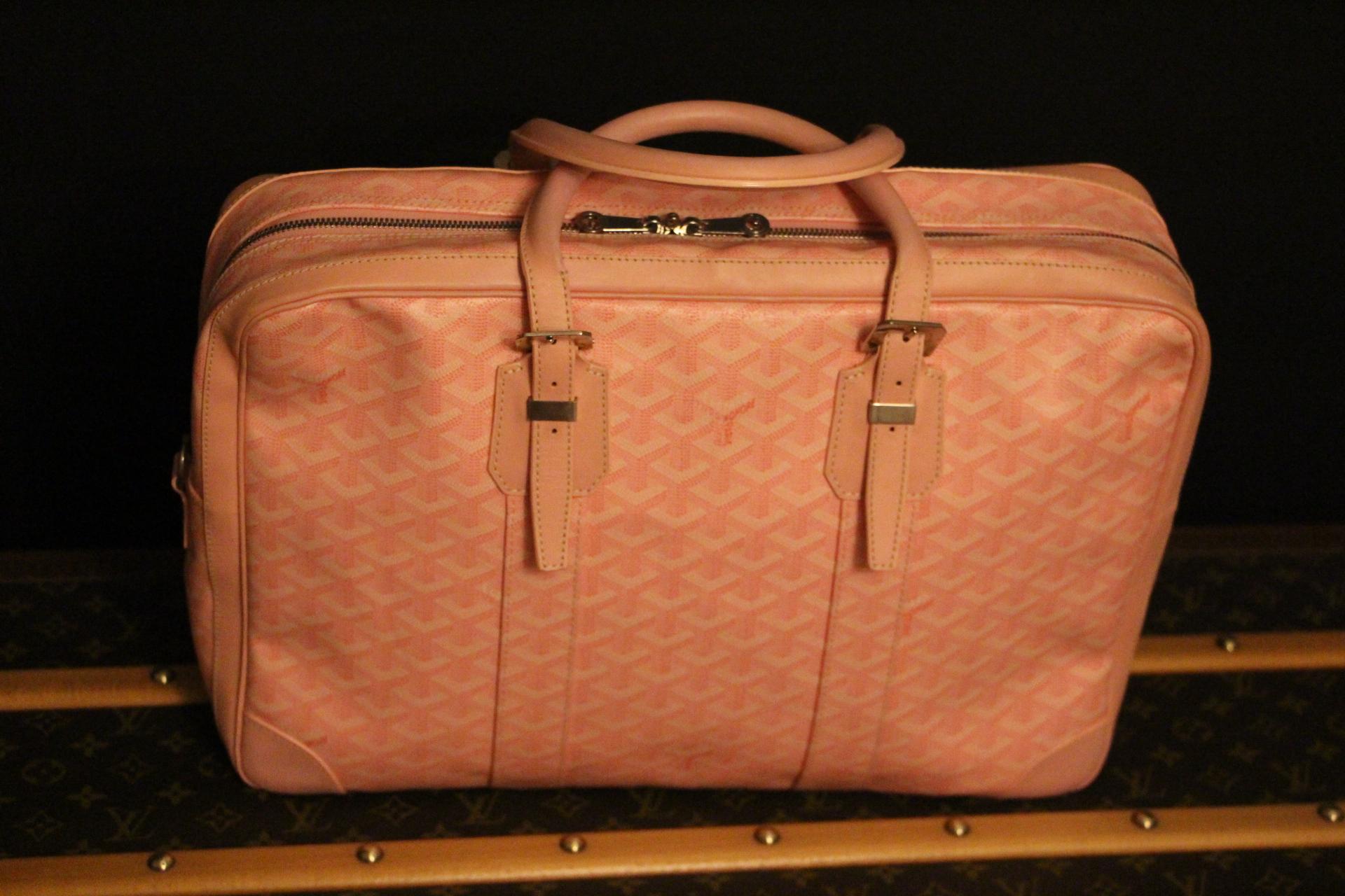 Goyard Pink Chevron Ambassade MM Briefcase Business Bag  In Good Condition In Saint-ouen, FR