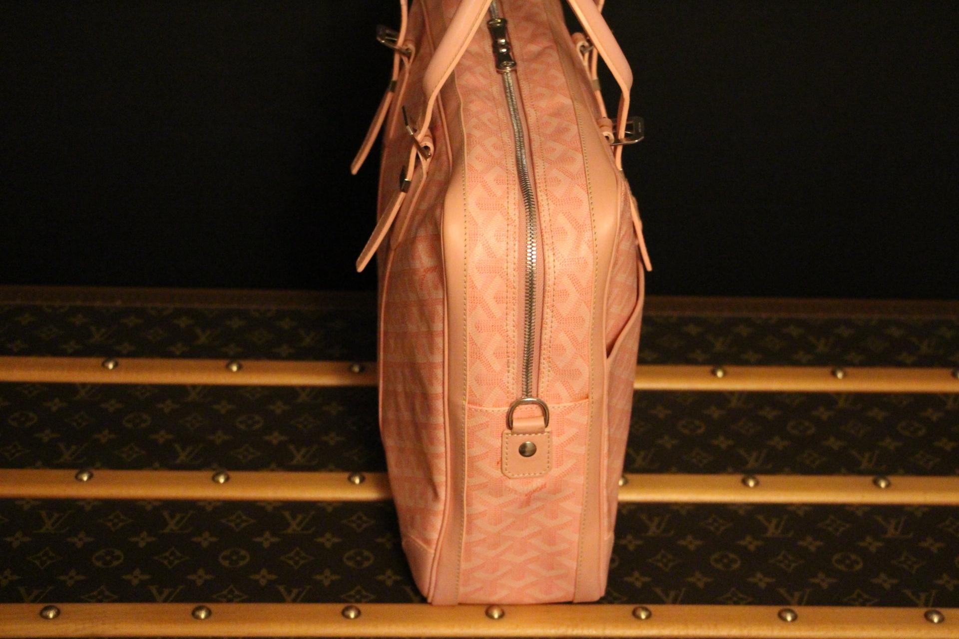 Women's or Men's Goyard Pink Chevron Ambassade MM Briefcase Business Bag 