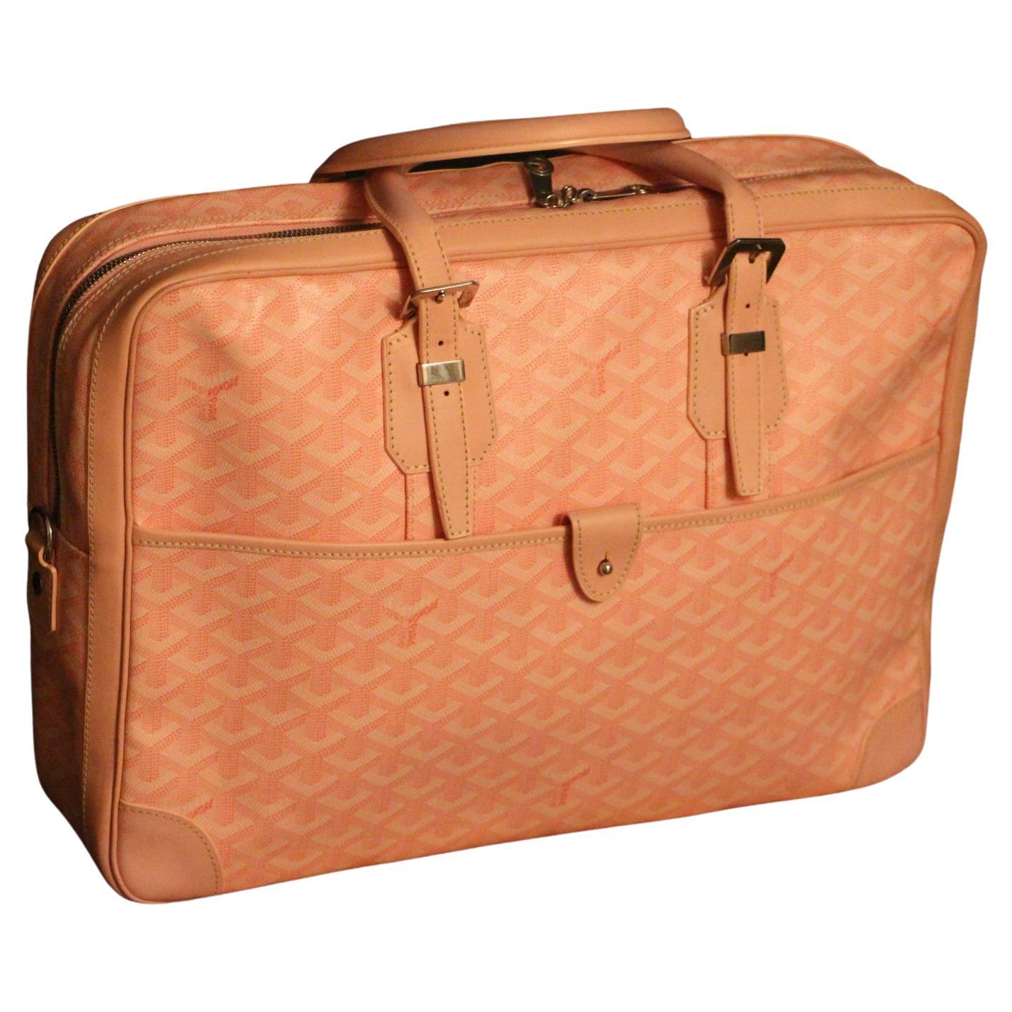 Goyard Pink Chevron Ambassade MM Briefcase Business Bag For Sale at 1stDibs