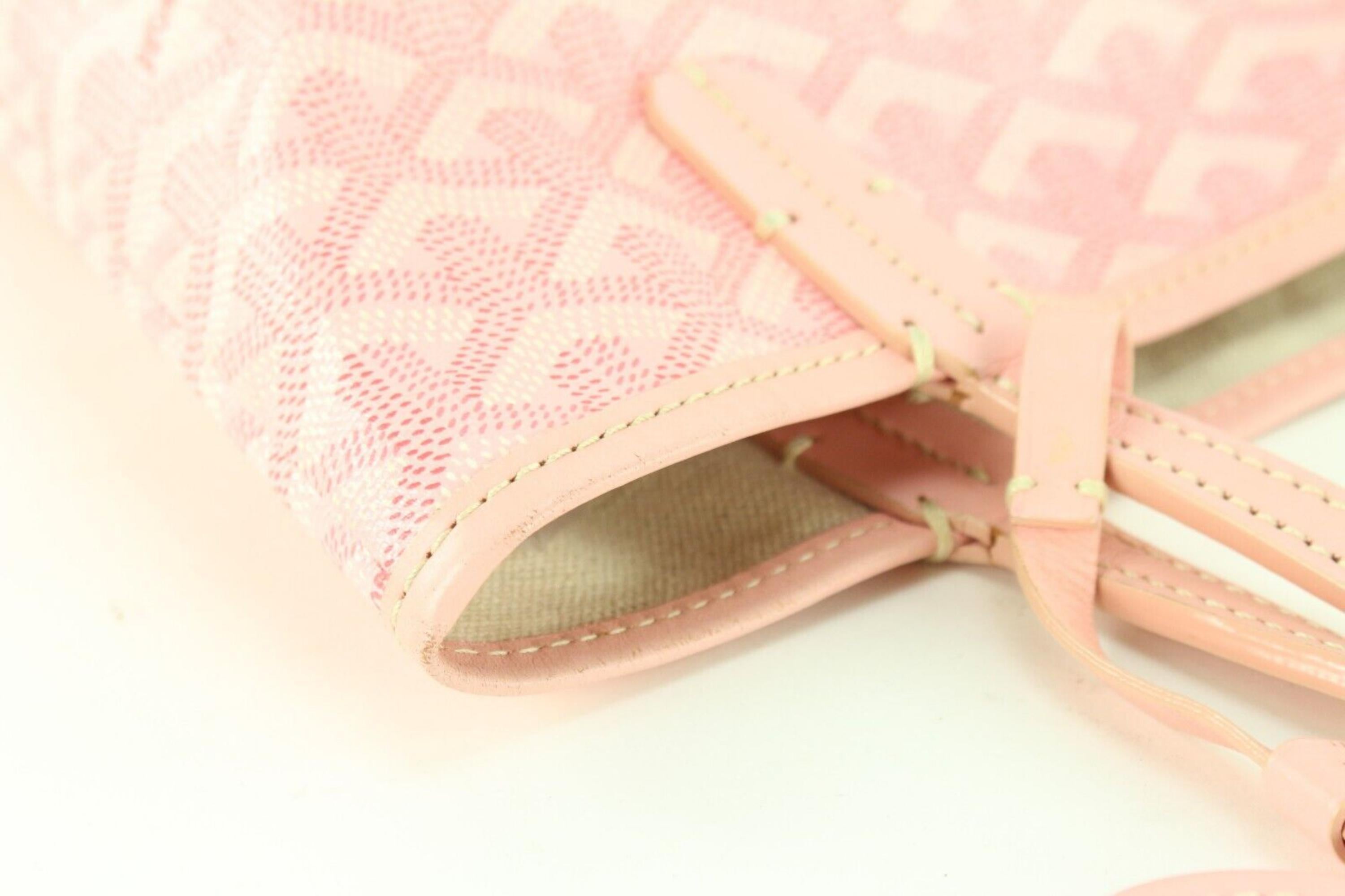 Goyard Pink Chevron Mini Anjou Saint Louis avec pochette 1GY1117 Excellent état à Dix hills, NY