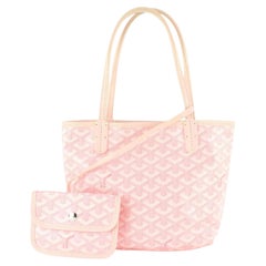 Mini sac  main Goyard Anjou Saint Louis  chevrons rose avec pochette 1GY1117