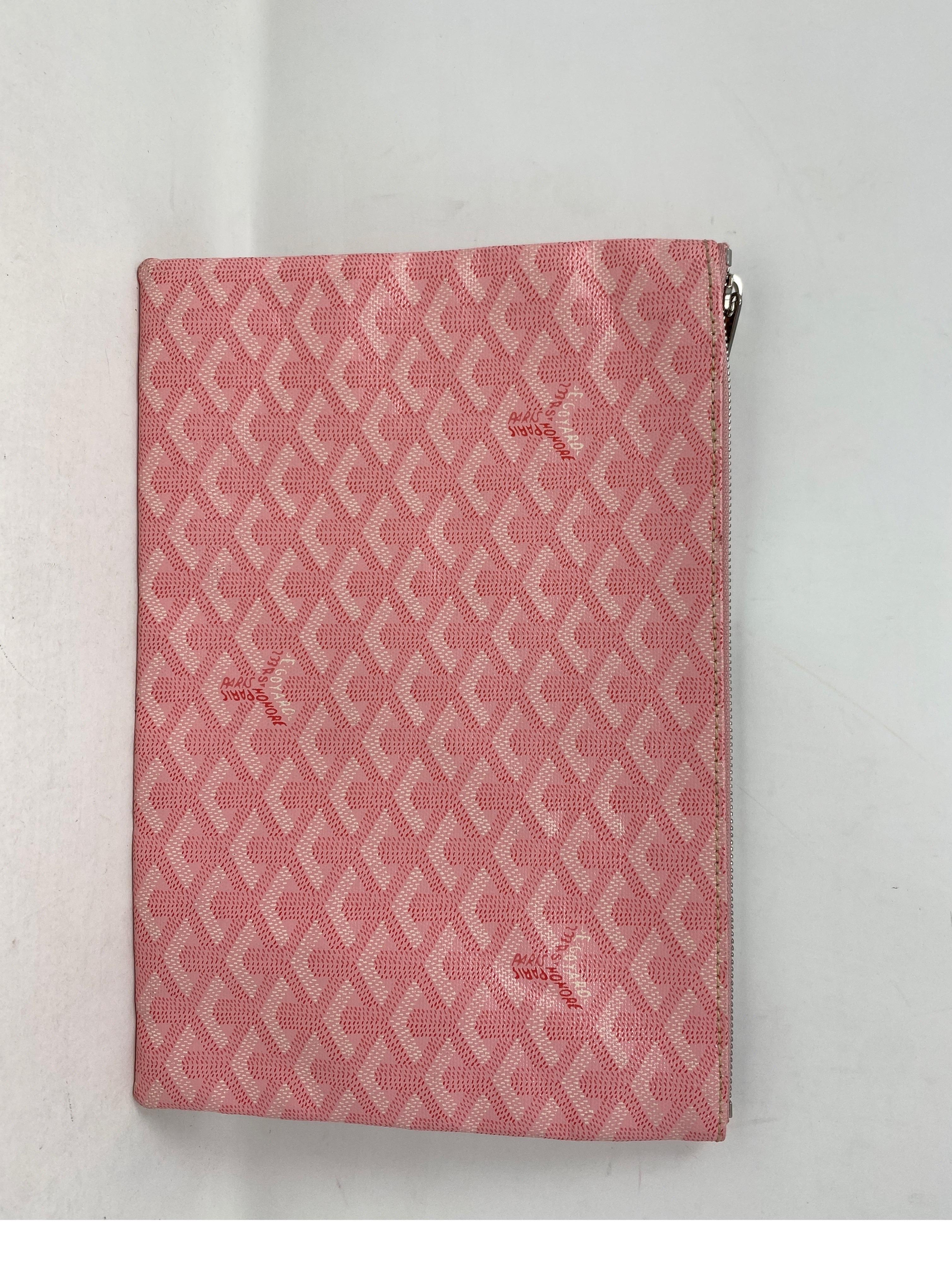 Goyard Pink Clutch. Pretty pastel pink. Silver hardware. Mint like new condition. Cute clutch or accessory. Guaranteed authentic. 