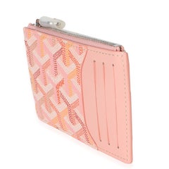 Goyard Pink Goyardine Canvas Bourbon Zip Card Holder