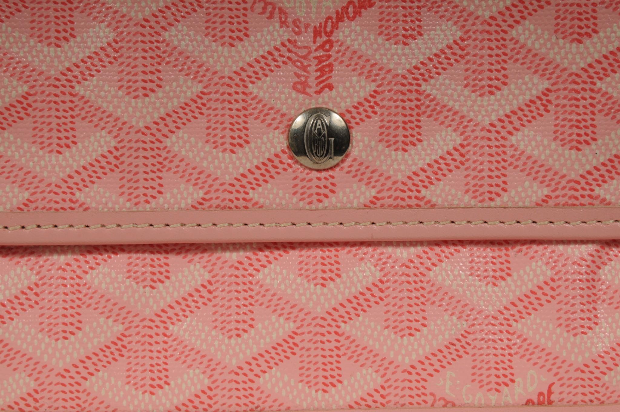 Goyard Pink Wallet Pouch Phone Case Travel Holder Sac File Card Snap Button View 2