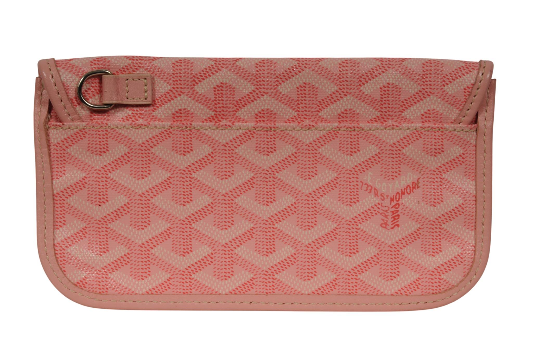 Goyard Pink Wallet Pouch Phone Case Travel Holder Sac File Card Snap Button View 3