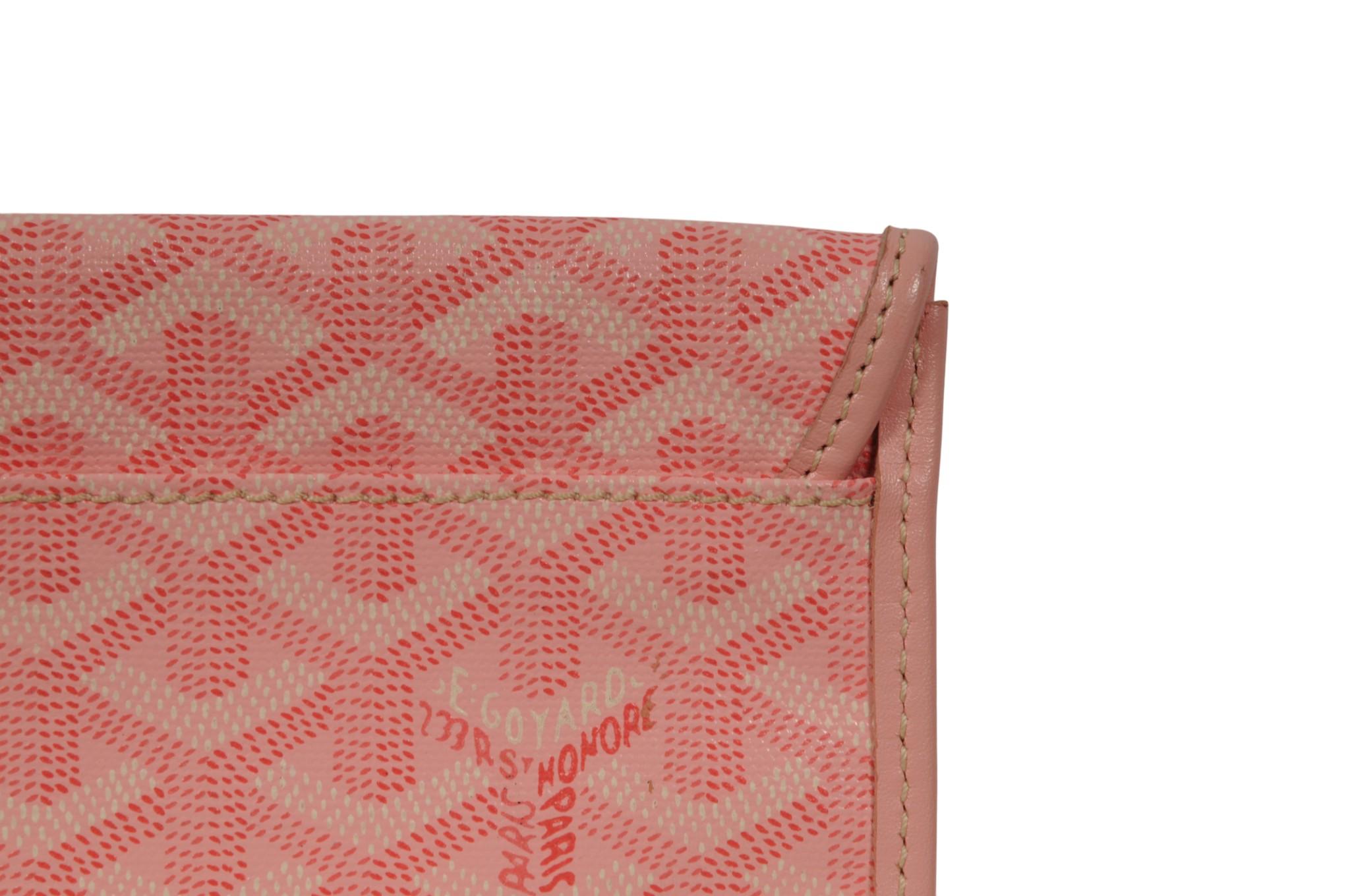 Goyard Pink Wallet Pouch Phone Case Travel Holder Sac File Card Snap Button View 5