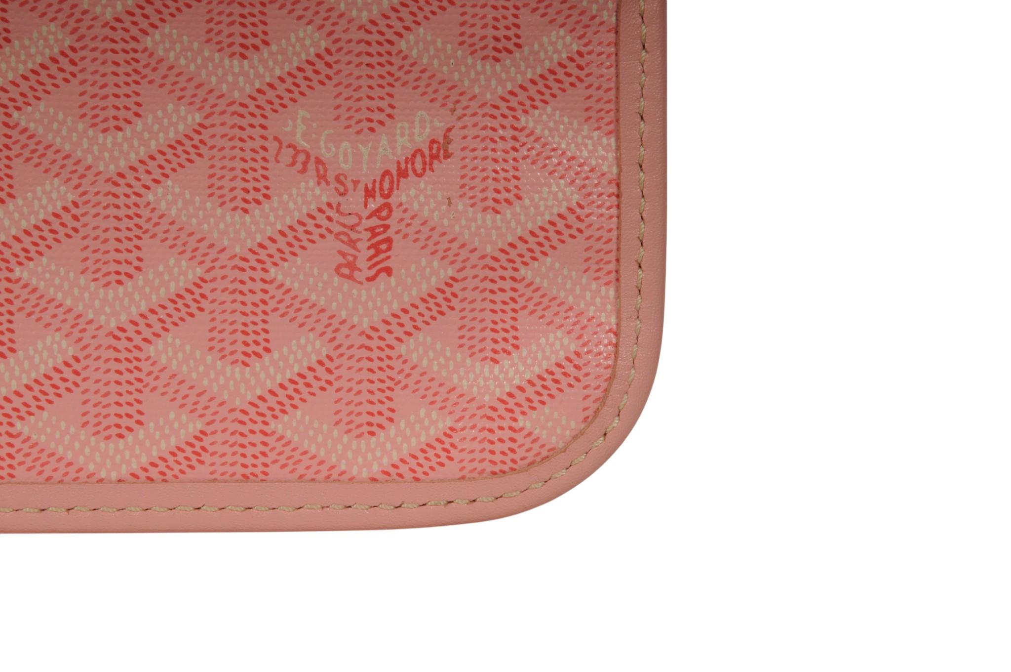 Goyard Pink Wallet Pouch Phone Case Travel Holder Sac File Card Snap Button View 6