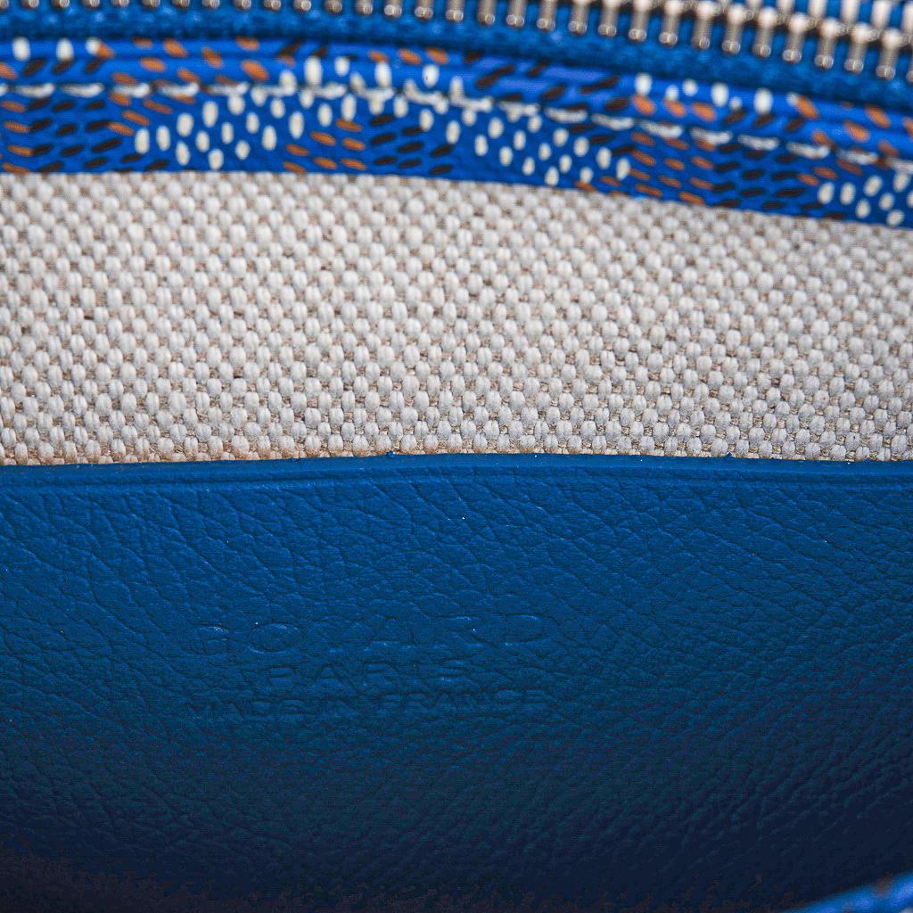 Goyard Plumet Bag Clutch Crossbody Wallet Blue Coated Canvas New 4