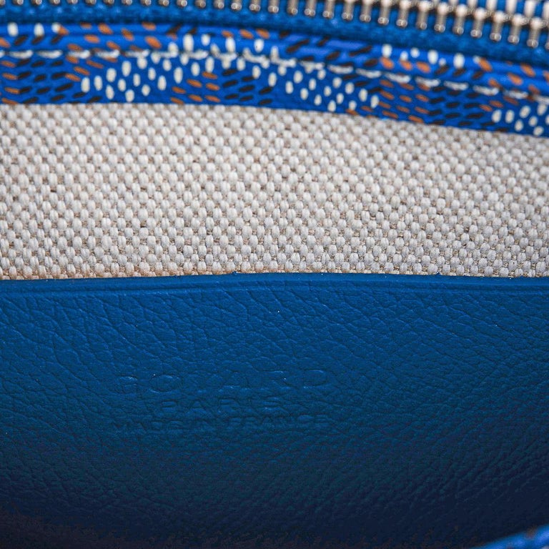 Goyard Plumet Bag Clutch Crossbody Wallet Blue Coated Canvas New