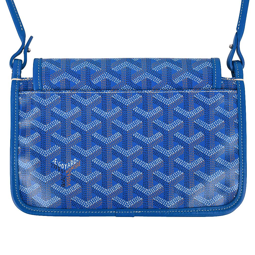 Goyard Plumet Bag Clutch Crossbody Wallet Blue Coated Canvas New 1