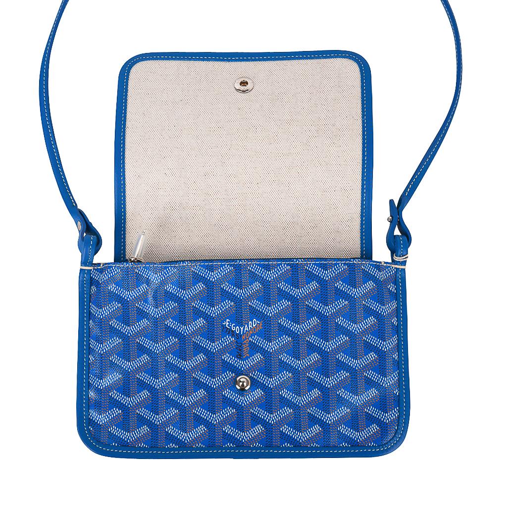 Goyard Plumet Bag Clutch Crossbody Wallet Blue Coated Canvas New 2