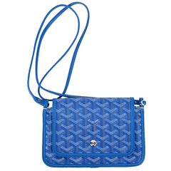 Pochette portefeuille Goyard Plumet en toile enduite bleue, neuve