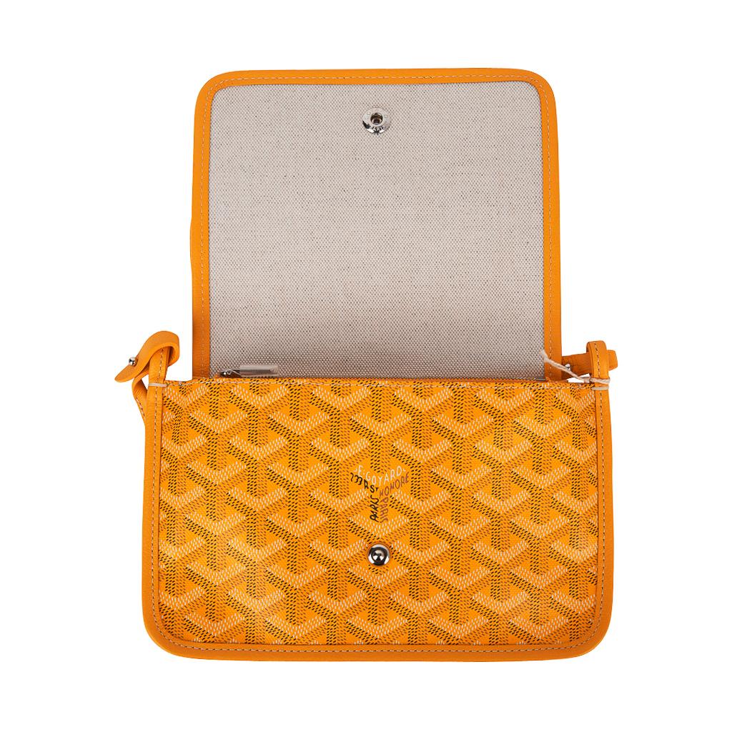 Goyard Plumet Bag Clutch Crossbody Wallet Yellow Coated Canvas New 3