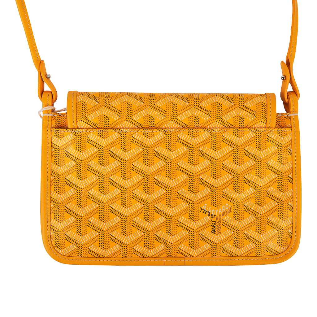 Women's Goyard Plumet Bag Clutch Crossbody Wallet Yellow Coated Canvas New