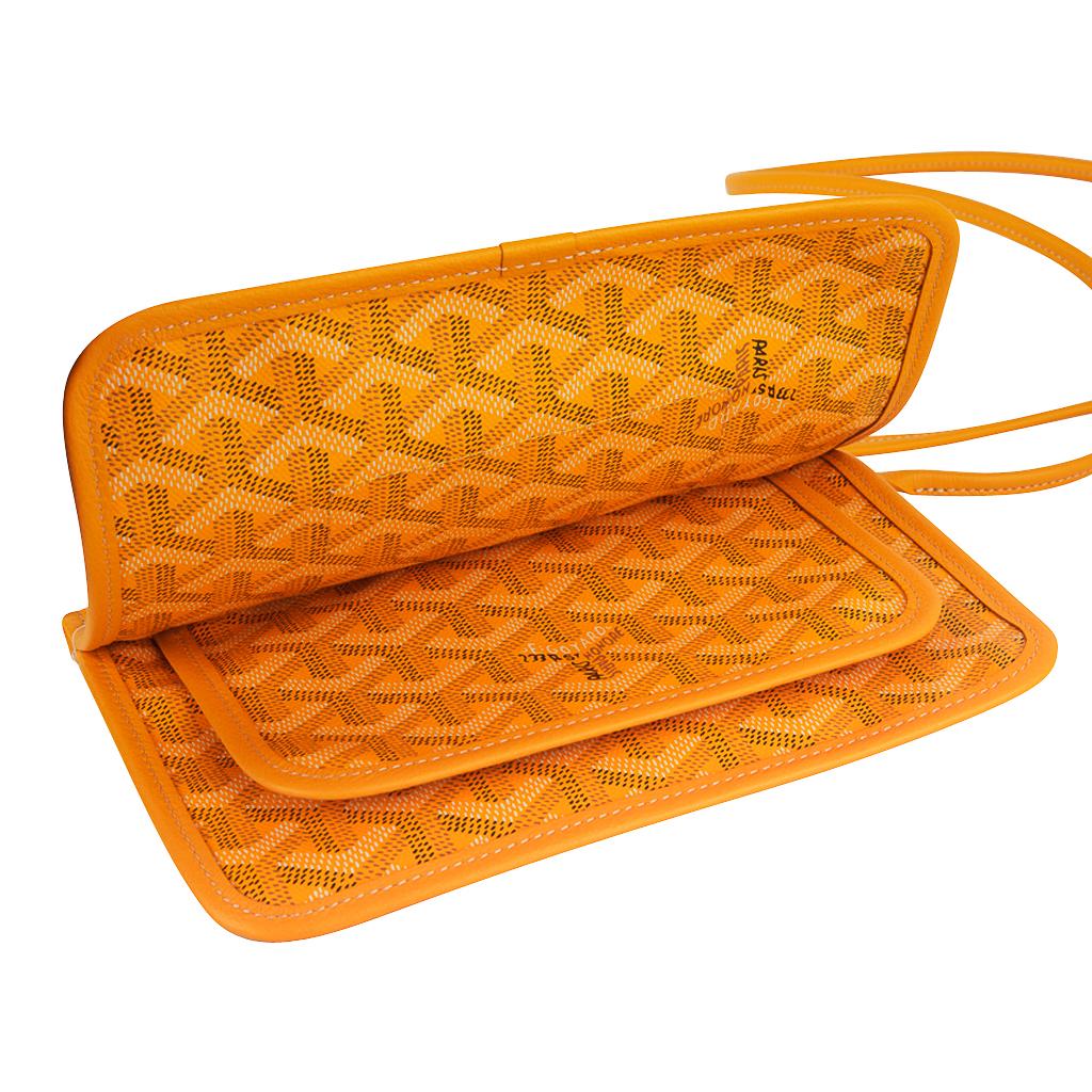 Goyard Plumet Bag Clutch Crossbody Wallet Yellow Coated Canvas New 2