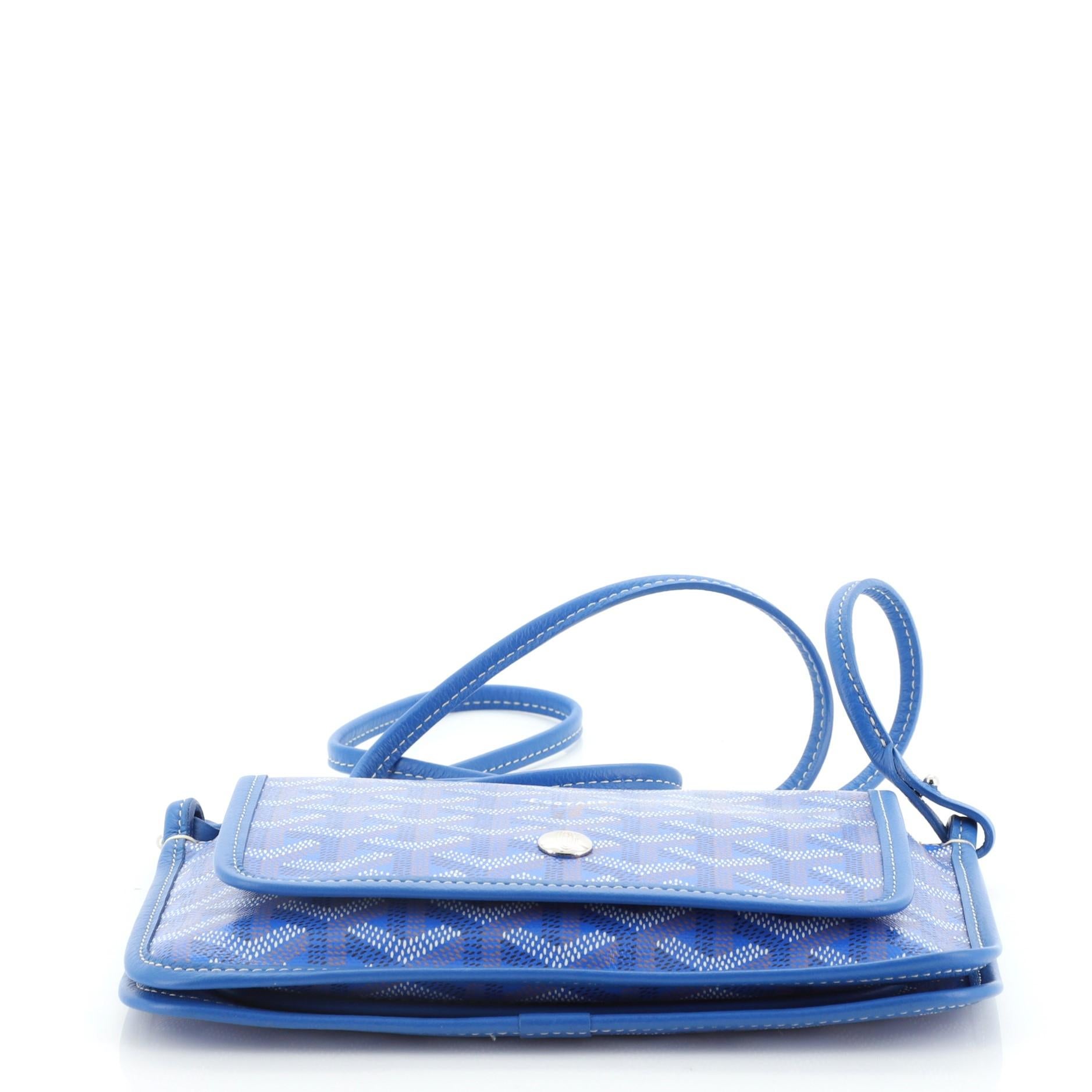 Blue Goyard Plumet Clutch Wallet Coated Canvas