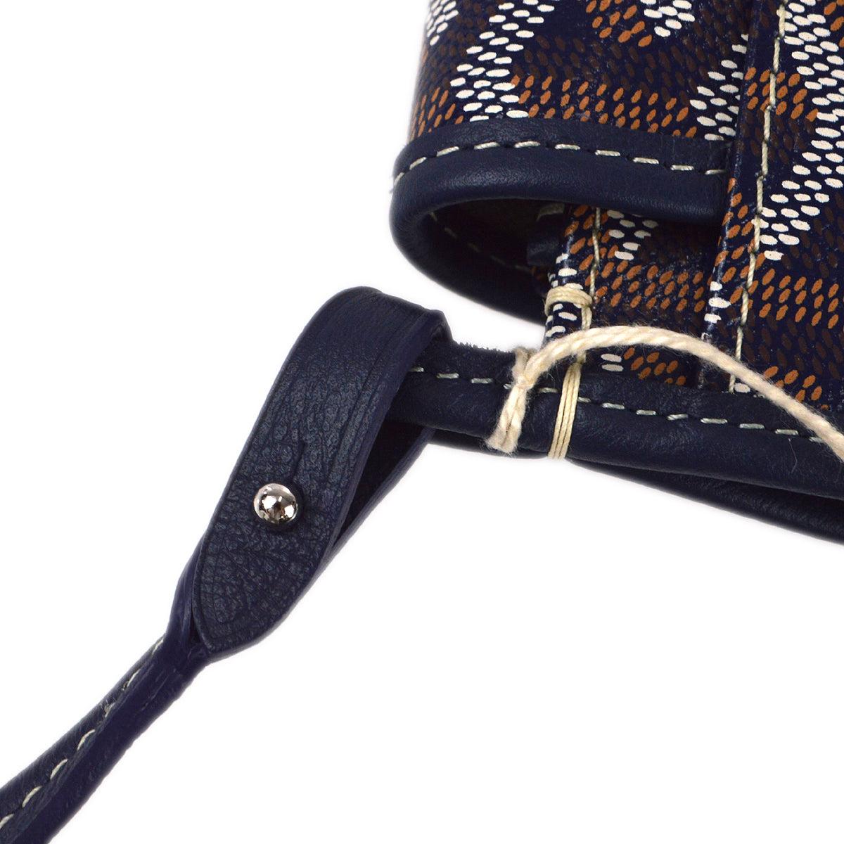 Goyard Plumet Shoulder Bag Pochette Wallet in Navy 68616 In Good Condition In London, GB