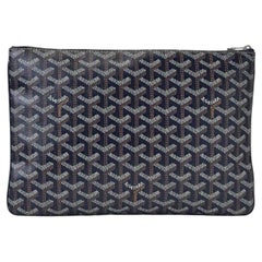Goyard Clutch Bag Senat MM Navy Blue