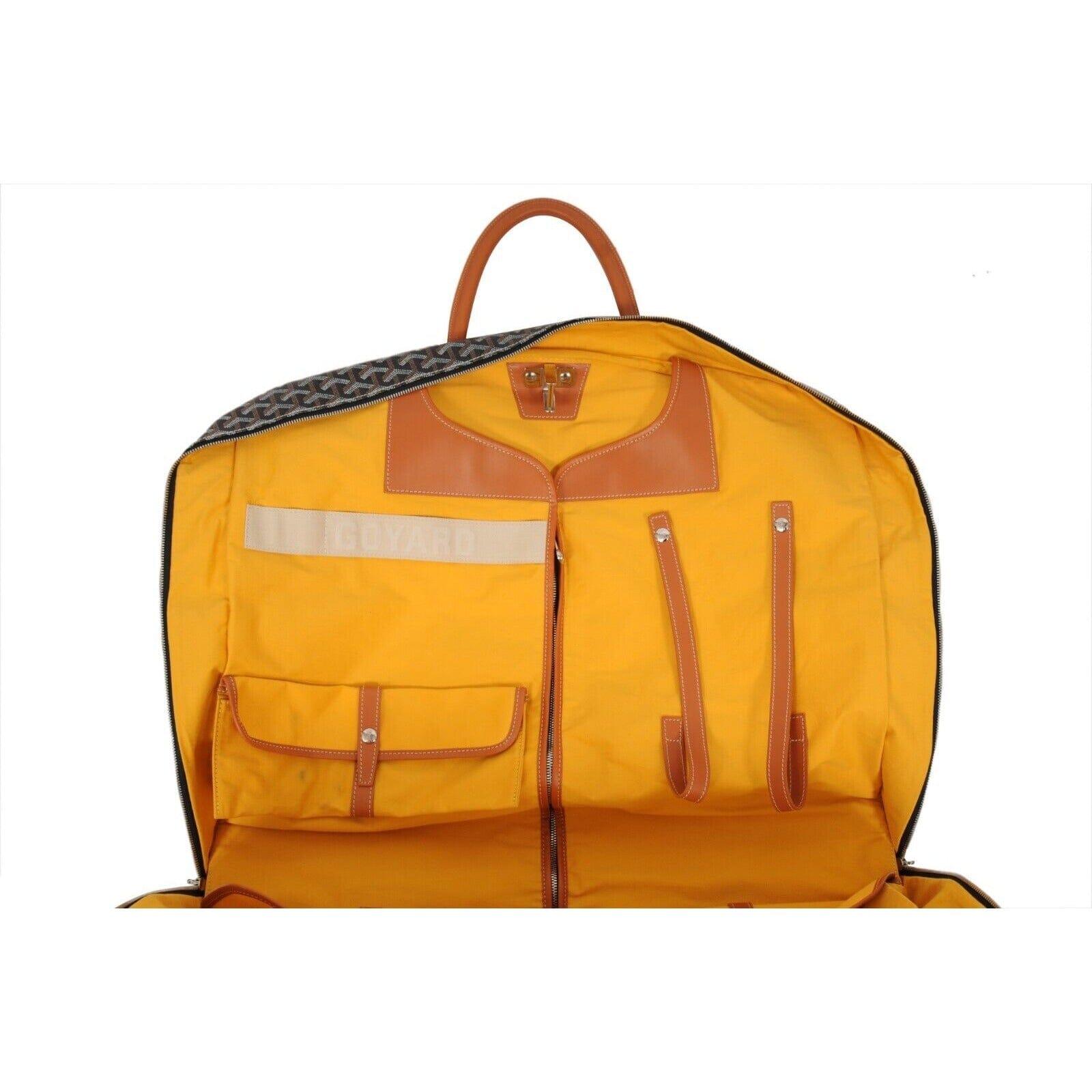 Goyard Porte Habit Garment Bag Negro Marrón Piel Travel Carry On Crossbody en venta 11