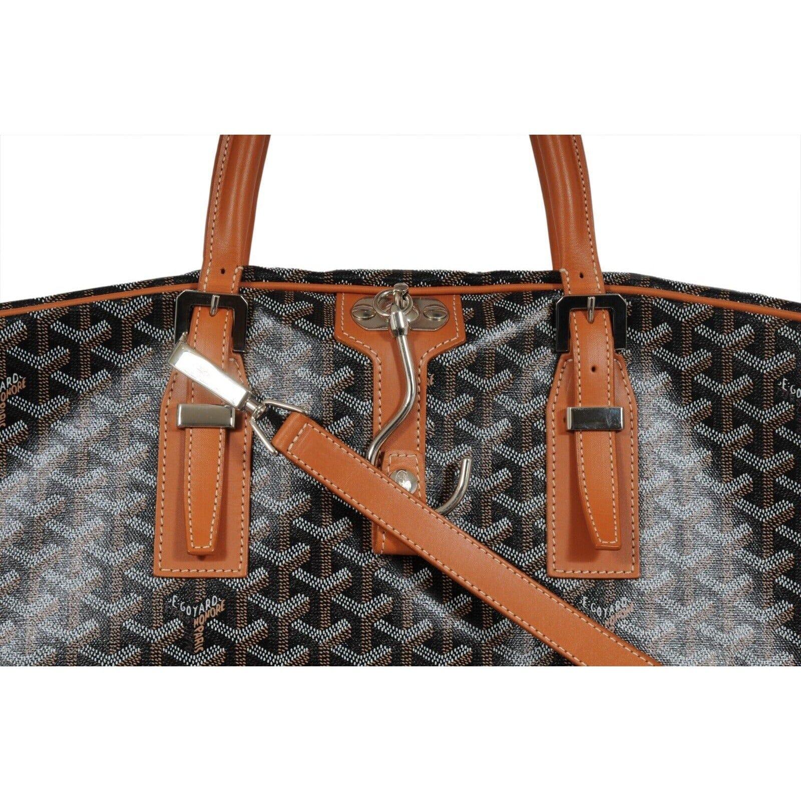 Goyard Porte Habit Garment Bag Negro Marrón Piel Travel Carry On Crossbody en Bueno estado para la venta en North Miami, FL