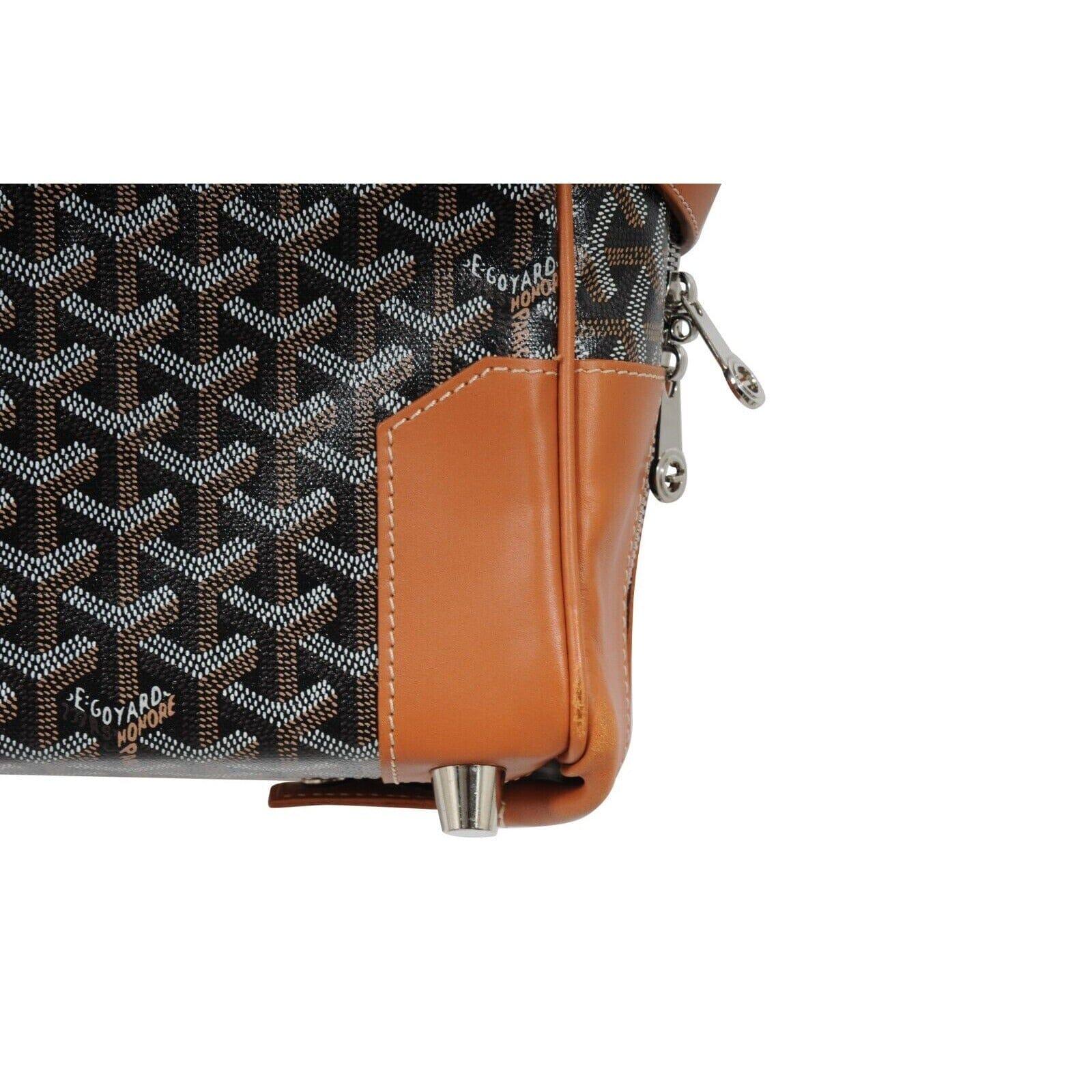 Goyard Porte Habit Garment Bag Negro Marrón Piel Travel Carry On Crossbody en venta 4
