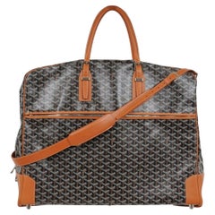 Goyard Porte Habit Garment Bag Negro Marrón Piel Travel Carry On Crossbody