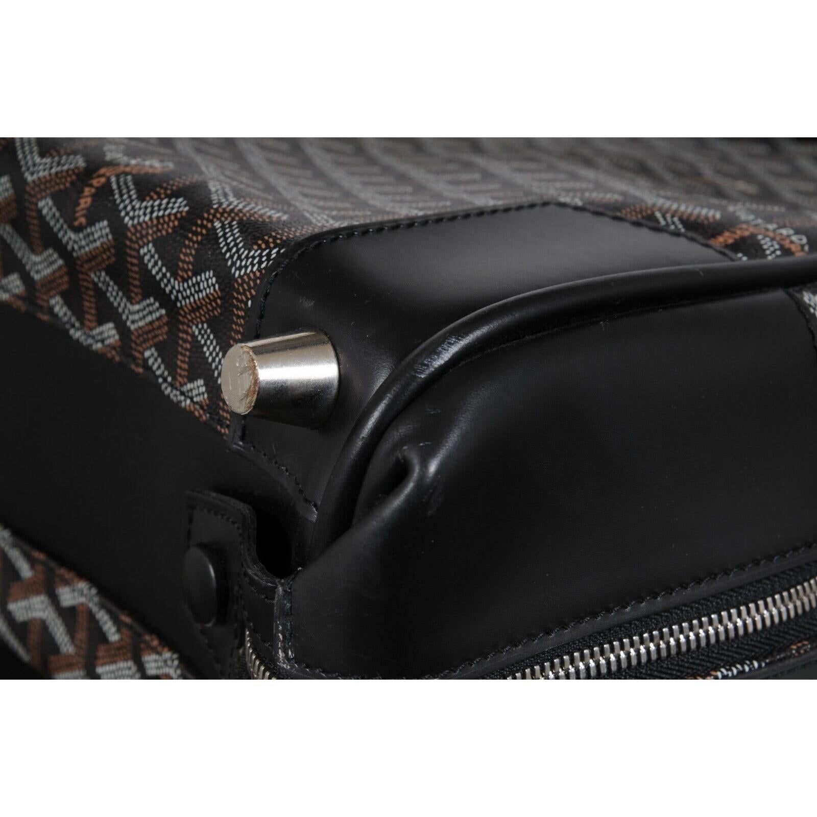 Goyard Porte Habit Garment Bag Borsa da viaggio in pelle nera Duffle Carry On Crossbody 7