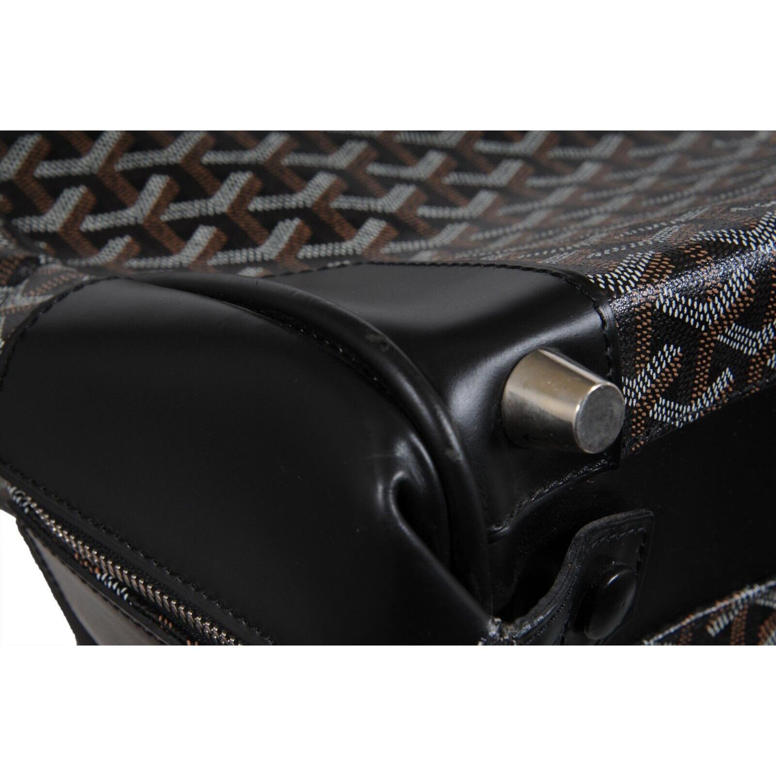 Goyard Porte Habit Garment Bag Borsa da viaggio in pelle nera Duffle Carry On Crossbody 9