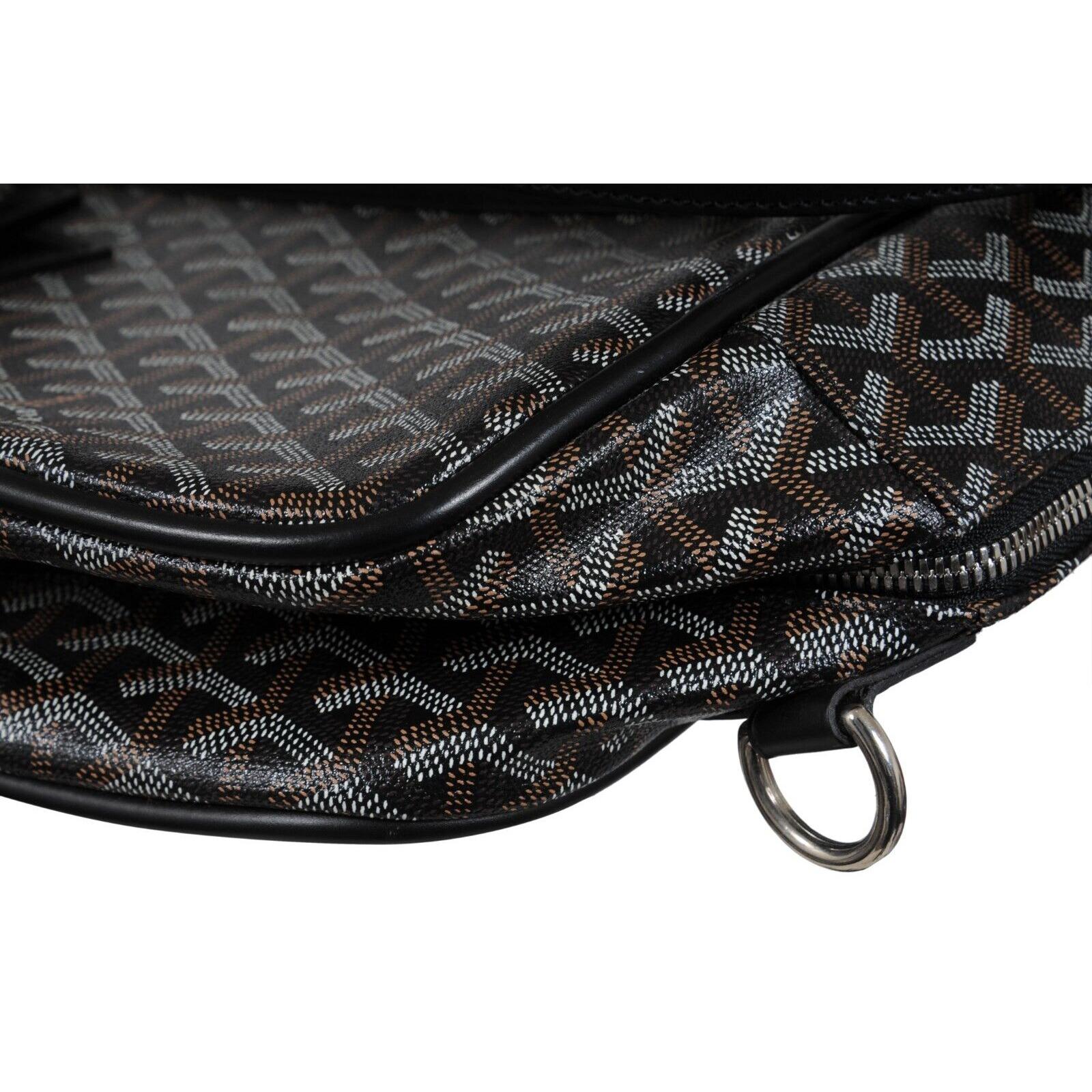 Goyard Porte Habit Garment Bag Borsa da viaggio in pelle nera Duffle Carry On Crossbody 12