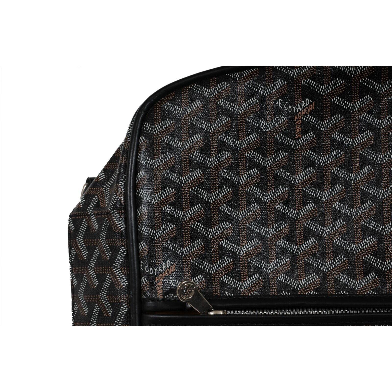 Goyard Porte Habit Garment Bag Borsa da viaggio in pelle nera Duffle Carry On Crossbody In condizioni buone a North Miami, FL