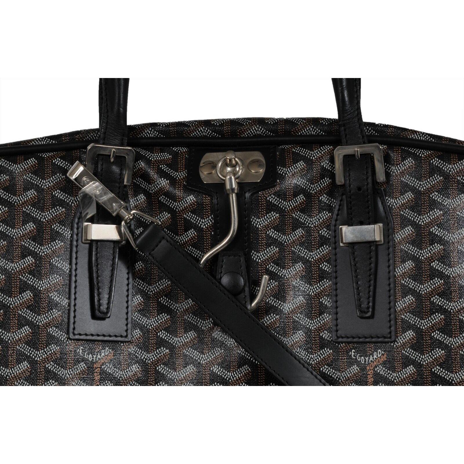 Goyard Porte Habit Garment Bag Borsa da viaggio in pelle nera Duffle Carry On Crossbody 2