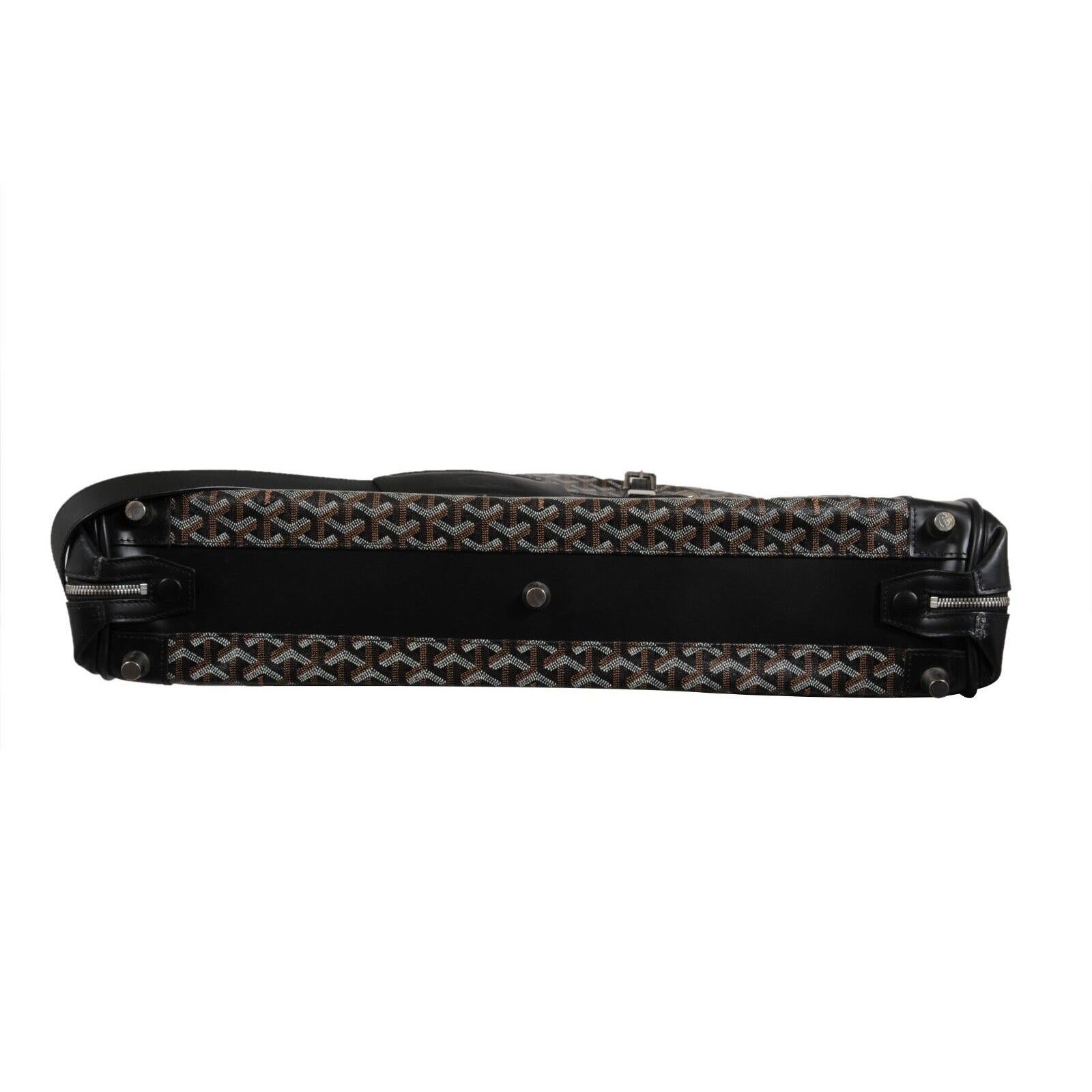 Goyard Porte Habit Garment Bag Borsa da viaggio in pelle nera Duffle Carry On Crossbody 4
