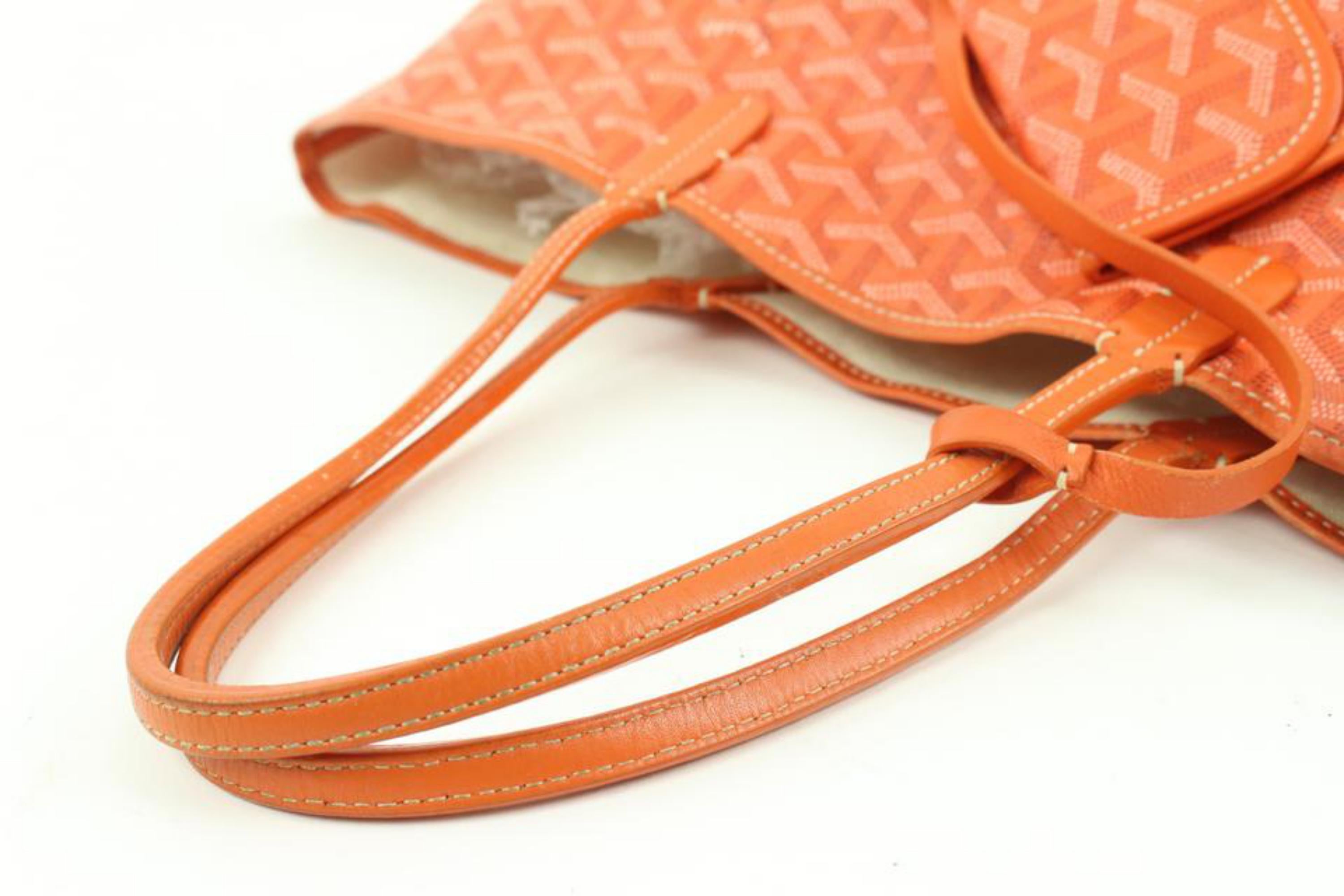 Goyard Rare Orange Chevron St Louis PM Tote with Pouch 118gy30 4