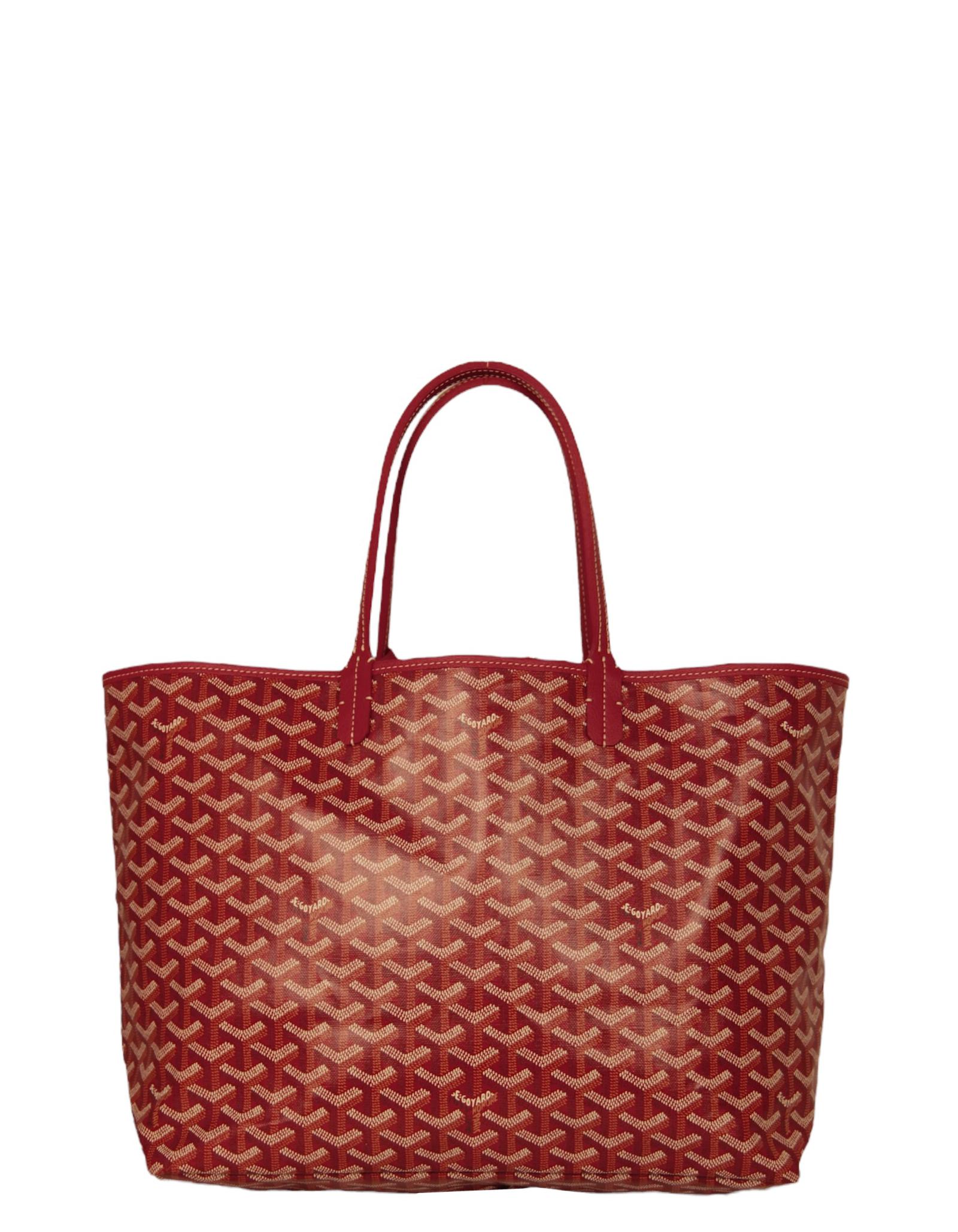 Brown Goyard Red Canvas Goyardine Saint Louis PM Tote Bag w/ Insert