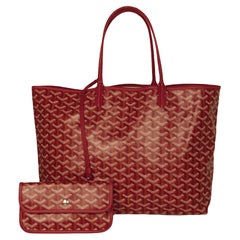 Goyard Red Canvas Goyardine Saint Louis PM Tote Bag w/ Insert
