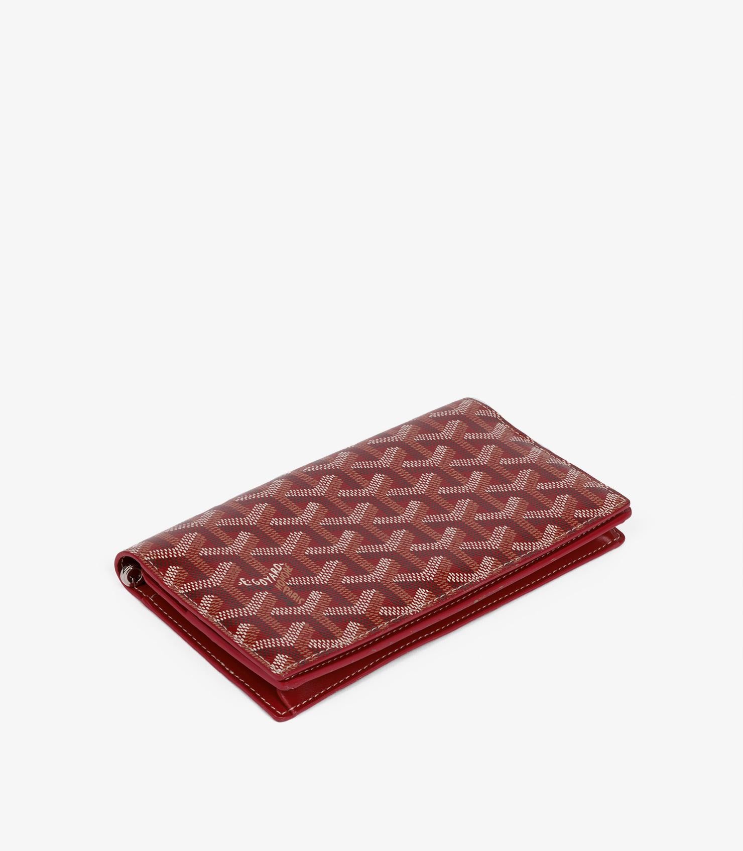 Goyard Red Chevron Coated Canvas & Calfskin Leather Richelieu Wallet

Brand- Goyard
Model- Richelieu Wallet
Product Type- Wallet
Serial Number- OR*******
Age- Circa 2018
Accompanied By- Goyard Box, Dust Cover, Tag, Receipt
Colour- Red
Hardware-