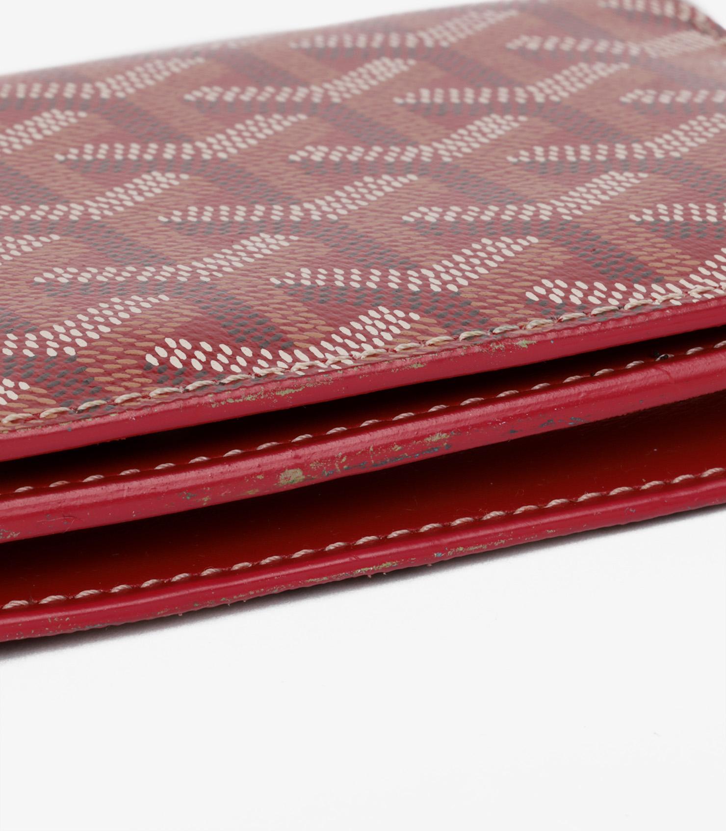 Women's or Men's Goyard Red Chevron Coated Canvas & Calfskin Leather Richelieu Wallet