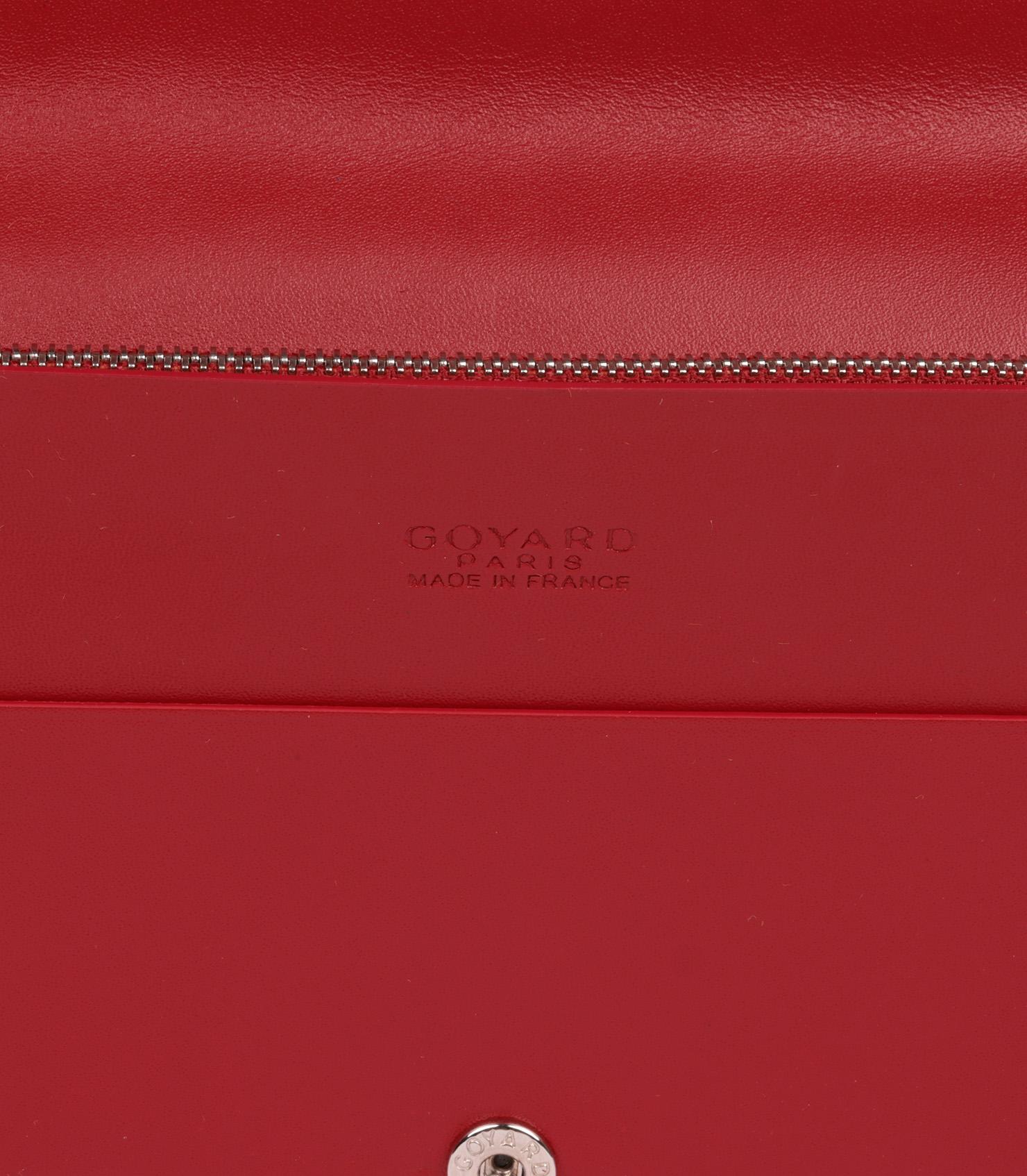 Goyard Red Chevron Coated Canvas & Calfskin Leather Richelieu Wallet 1