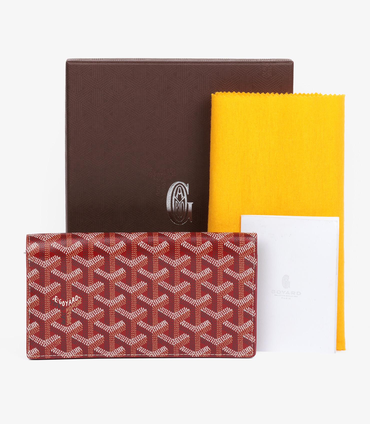 Goyard Red Chevron Coated Canvas & Calfskin Leather Richelieu Wallet 3