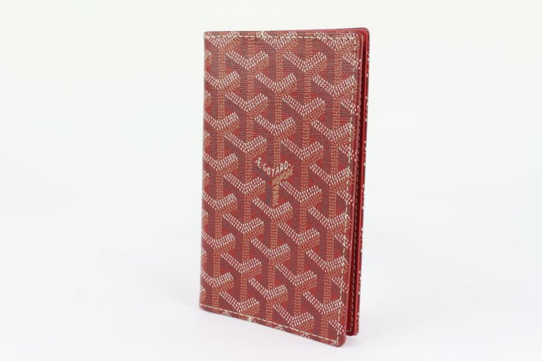Goyard Red Chevron Goyard Grenelle Passport Cover Wallet 129gy16 at