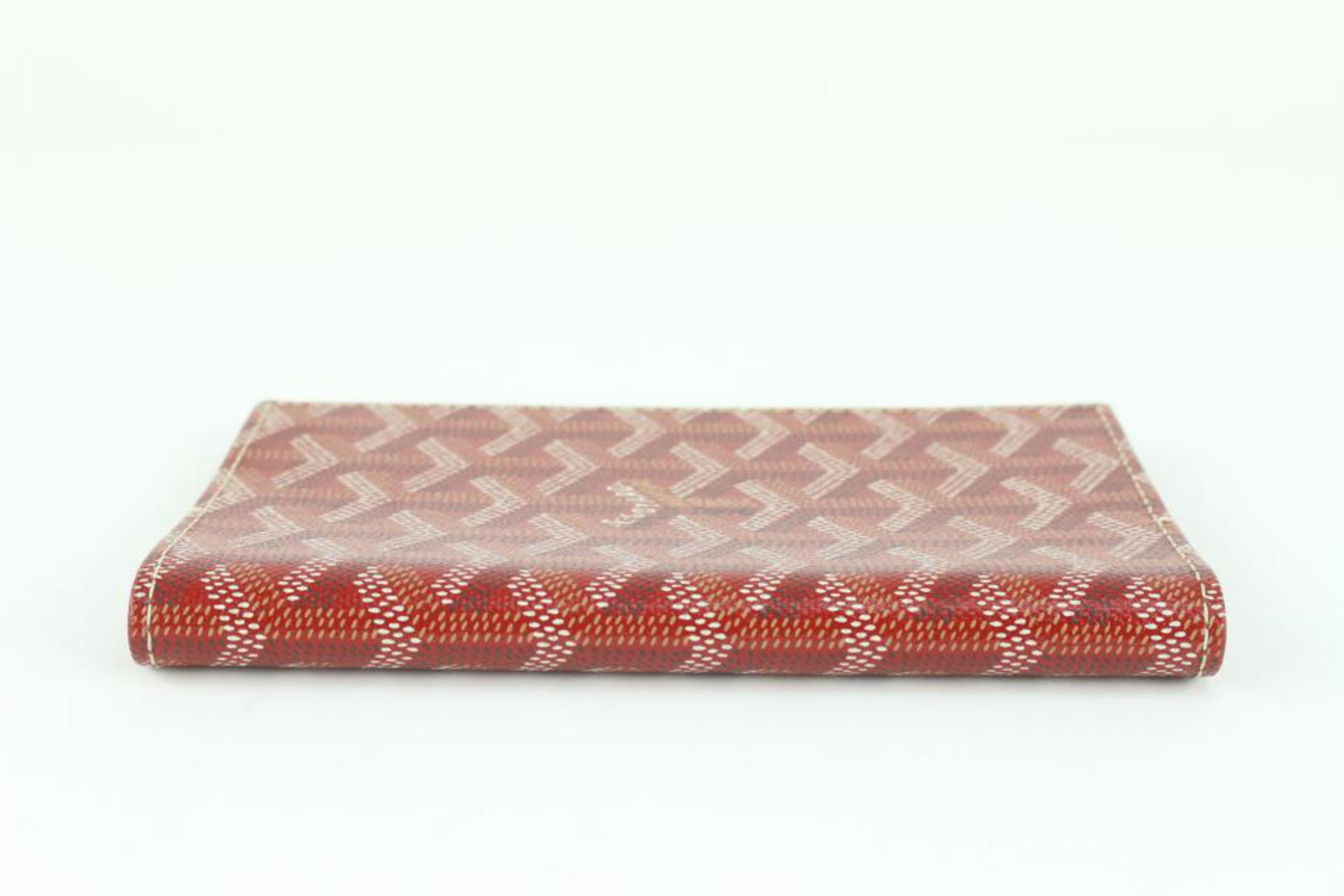 Brown Goyard Red Chevron Goyard Grenelle Passport Cover Wallet 129gy16